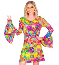 Dámske hippie šaty zo 60. rokov, peace & love