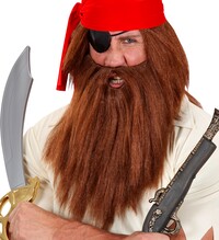 Pánska bradatá parochňa pirát/ jaskynný muž, hnedá
