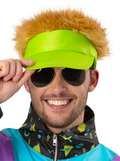 Retro zelený šilt s vlasmi