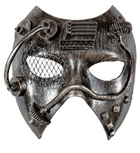 Strieborná steampunková maska