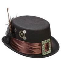 Čierny steampunkový klobúk