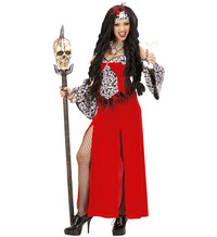 Dámsky kostým voodoo šamanky (šaty, čelenka)
