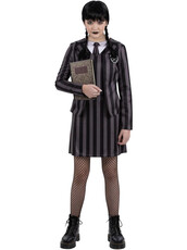 Wednesday Addams dievčenská uniforma, pruhovaná