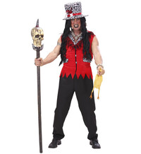 Pánsky kostým voodoo šamana (vrchný diel, nohavice a klobúk)
