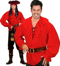 Pánska pirátska košeľa, červená