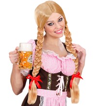Dámska bavorská parochňa s vrkočmi, blond