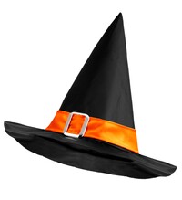 Dievčenský čarodejnícky klobúk s oranžovou stuhou