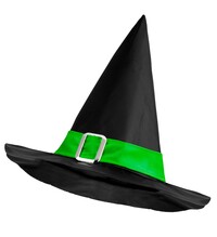 Dievčenský čarodejnícky klobúk so zelenou stuhou