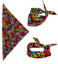 Hippie šatka so symbolom mieru, 55x55 cm