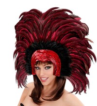 Brazílska čelenka s perím, červená