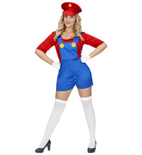 Dámsky kostým Super Mario (klobúk, kombinéza)