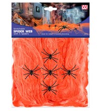 Oranžová pavučina s 5ti pavouky