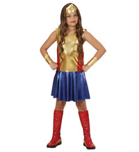 Dievčenský kostým Wonder Woman (šaty, čelenka a manžety)