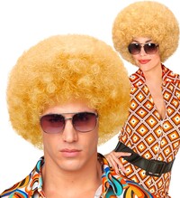Unisex blond afro parochňa, 70. roky