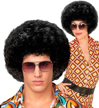 Unisex čierna afro parochňa, 70. roky