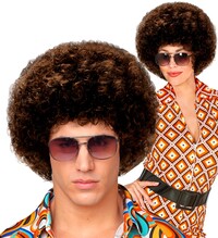 Unisex hnedá afro parochňa, 70. roky