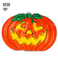 3D neónová dekorácia z tekvice, 56 x 41 cm