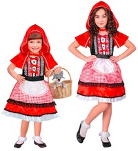 Červená čiapočka (šaty so zásterou, kapucňa)