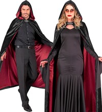 Čierny zamatový kabát s kapucňou, 140 cm