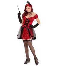 Dáma z kabaretu (šaty s podväzkami, hrebeň s pierkami)