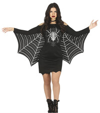 Dámske halloweenske šaty s pavúkom, čierne