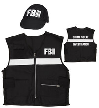 Pánsky kostým vyšetrovateľa FBI (vesta, čiapka)