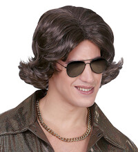 Pánska disco parochňa zo 70. rokov, hnedá