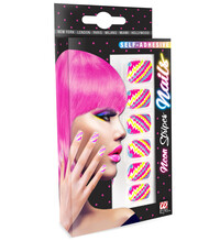 Sada 12 samolepiacich klincov, neónové s pruhmi