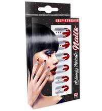 Sada 12 samolepiacich klincov, strieborné s krvou