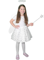 Detský kostým anjela s tutu sukňou, krídlami a doplnkami