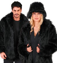 Unisex plyšová bunda, čierna