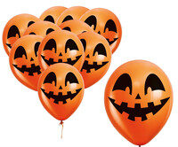 Halloween oranžové latexové balóniky, 10 ks