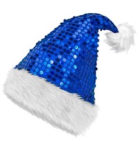 ČIAPKA SANTA CLAUS PLYŠOVÁ A FLITROVÁ MODRÁ