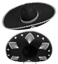 Čierne sombrero s dekoráciou