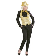 Dámska zlatá vesta s flitrami