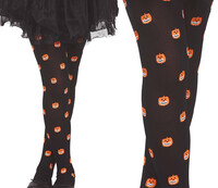 Dievčenské čierne pančuchy s tekvicami, Halloween