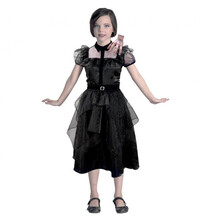 Wednesday Addams šaty pre dievčatá, čierne