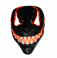 LED čierna maska na Halloween, červená