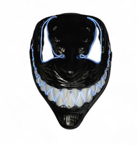 LED čierna maska na Halloween, biela