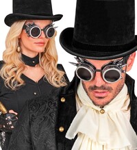 Steampunkové okuliare s hrotmi - starožitné striebro