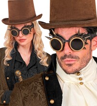 Steampunkové okuliare s hrotmi - staré zlato