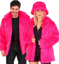 Unisex ružový plyšový kožuch