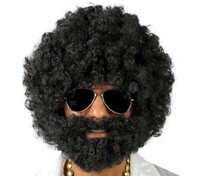 Čierna afro parochňa s bradou