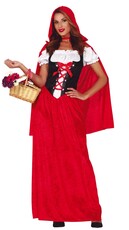 Dámsky kostým červená čiapka s kapucňou