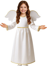 Dievčenský kostým biely anjel s opaskom