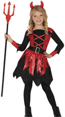 Dievčenský kostým čerta (šaty, rohy)