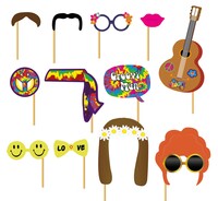 Fotografické rekvizity na hippie párty, 60. roky 20. storočia