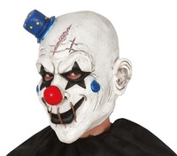 Latexová maska hororového klauna s mini klobúkom