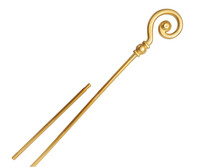 Mikulášska palica / berla zlatá 184 cm (skladacia)