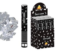 Vystreľovacie konfety strieborné krúžky, 50 cm